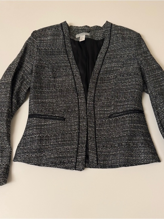 H&M Jackets & Blazers - H&M Women Black and white Tweed Blazer Size 12
